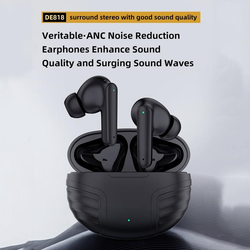 Wireless Noise-cancelling Earbuds with Charging Case - Black 7
