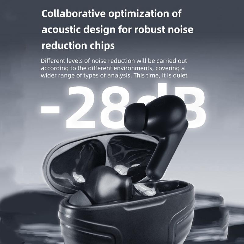 Wireless Noise-cancelling Earbuds with Charging Case - Black 8