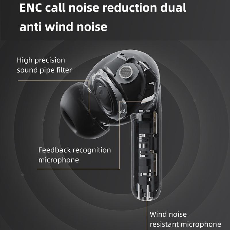 Wireless Noise-cancelling Earbuds with Charging Case - Black 9