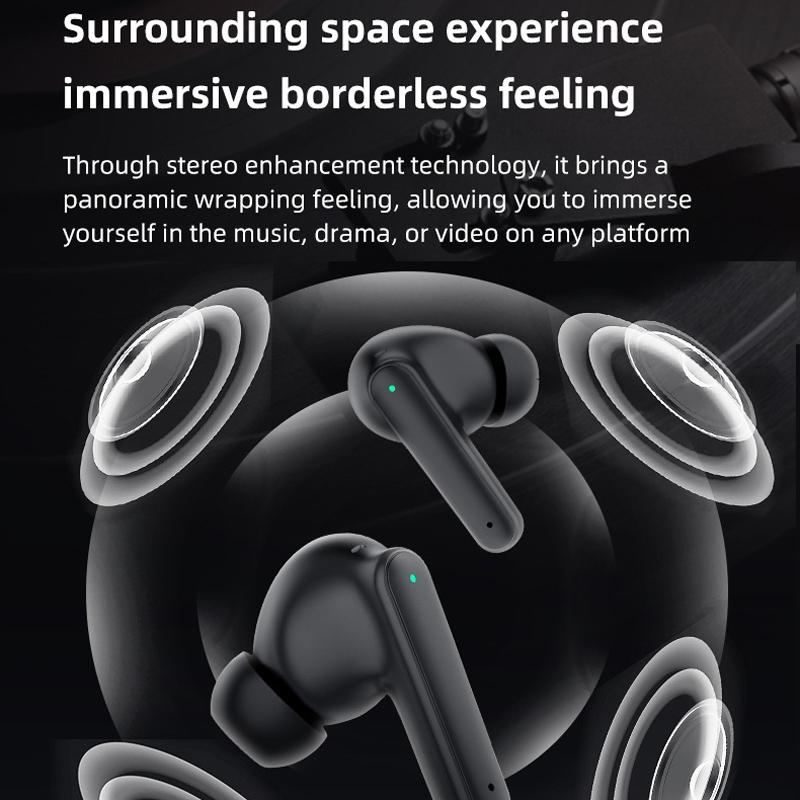 Wireless Noise-cancelling Earbuds with Charging Case - Black 10