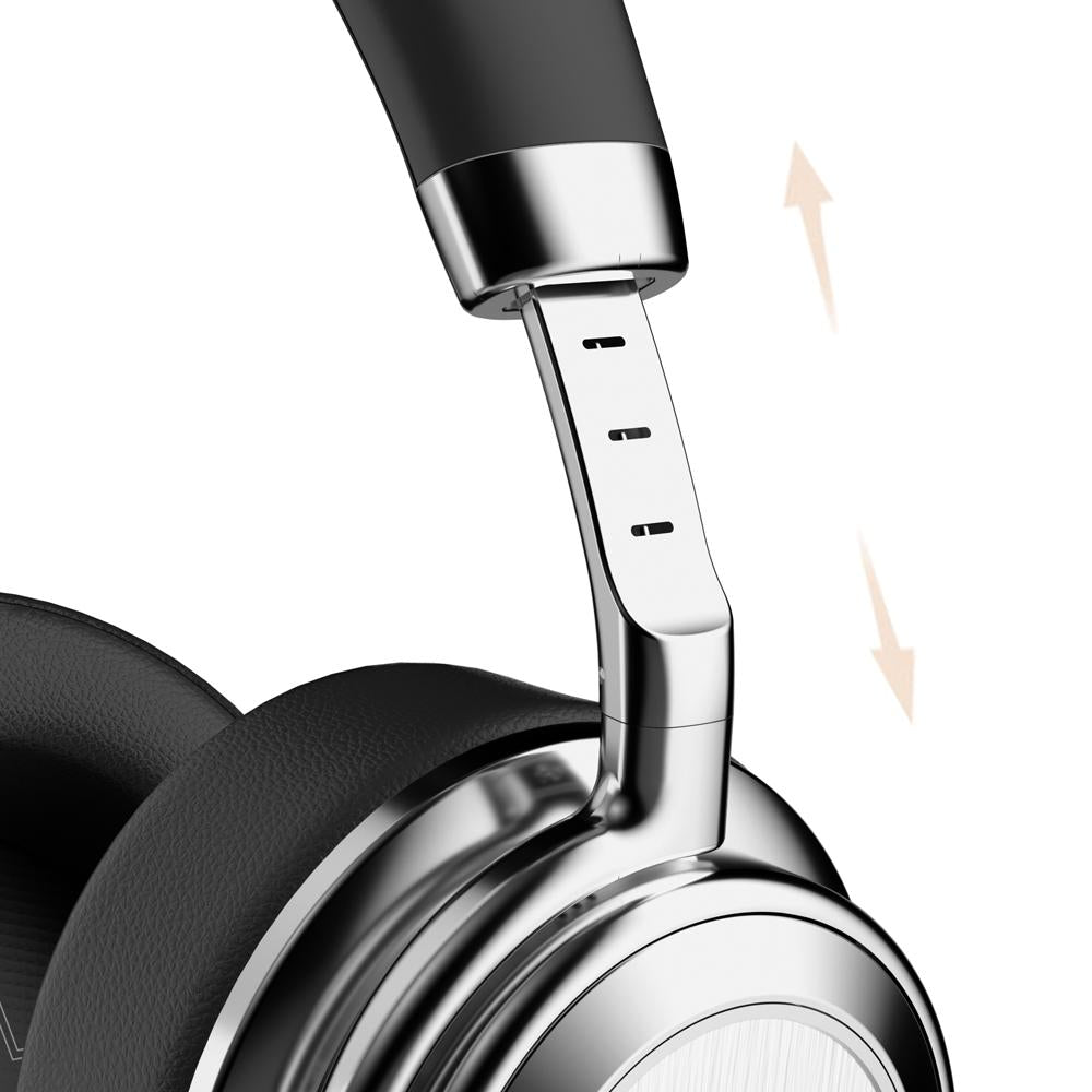 Retro Wireless Bluetooth Headset - Metal Head-mounted - Silver Black 5