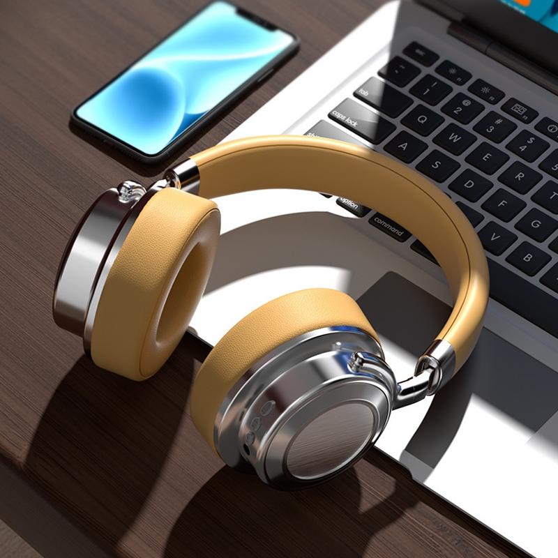 Retro Wireless Bluetooth Headset - Metal Head-mounted - Silver Black 15