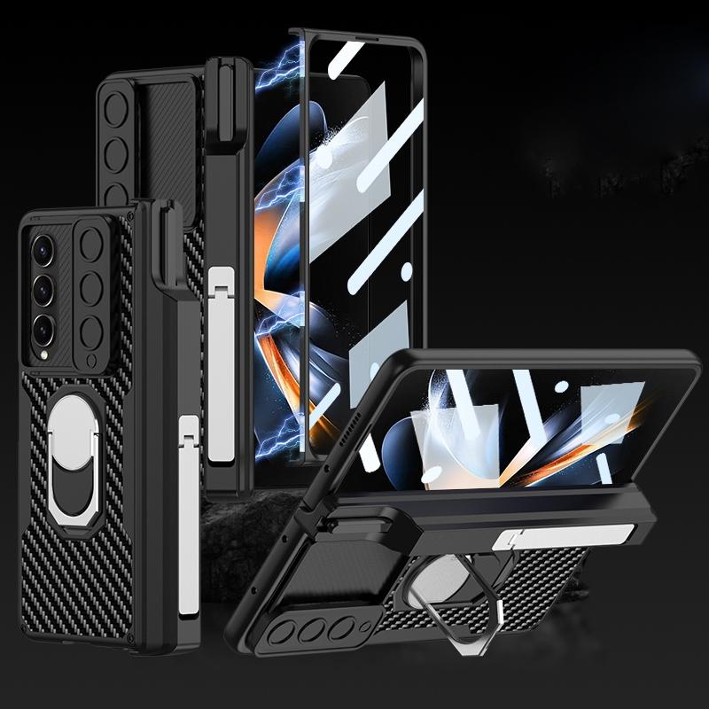 For Samsung Galaxy Z Fold4 5G Magnetic Armor Phone Case - Full Coverage - Brushed Texture 9