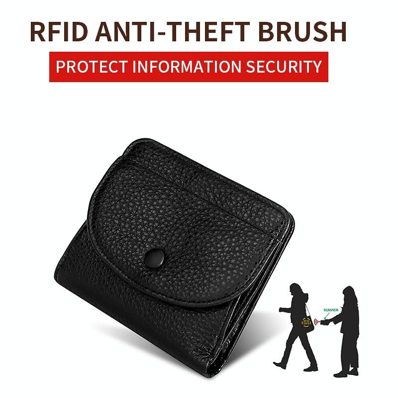 Genuine Leather Rfid Coin Purse - Blue 6