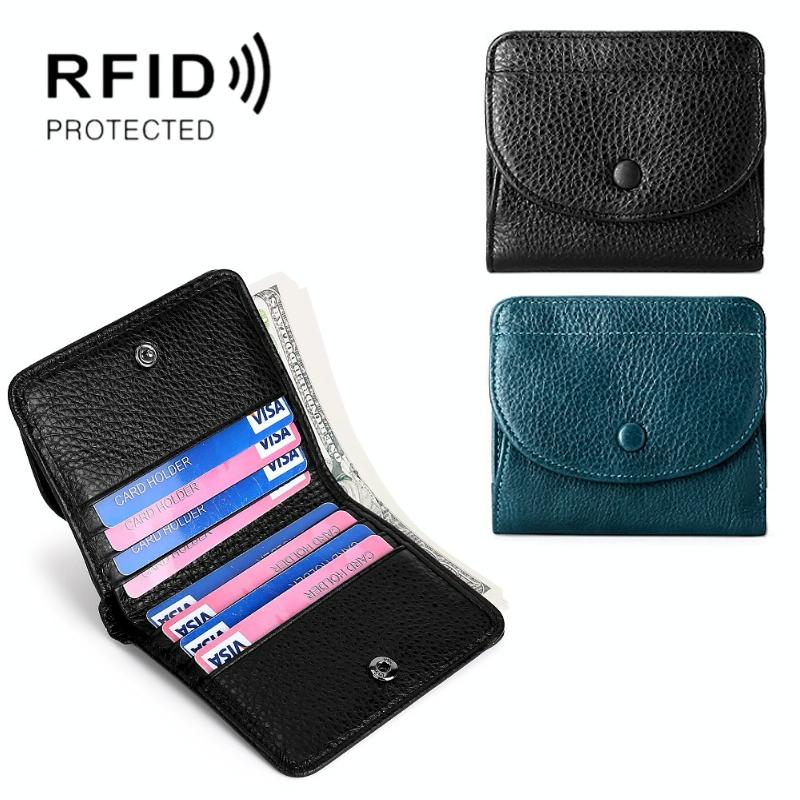 Genuine Leather Rfid Coin Purse - Blue 7