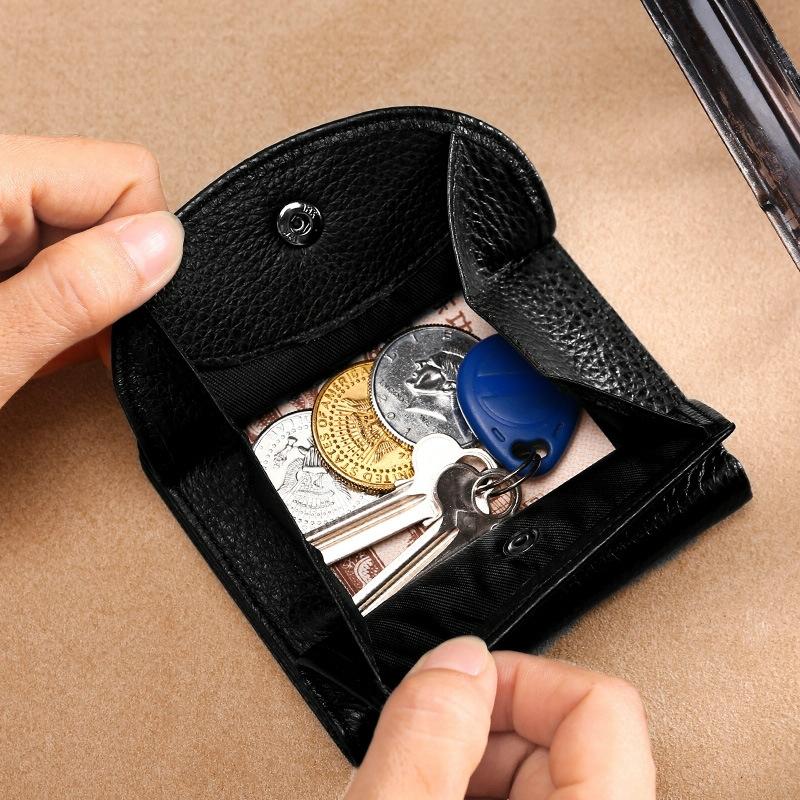 Genuine Leather Rfid Coin Purse - Blue 8