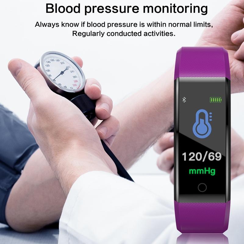 Fitness Tracker With Heart Rate And Blood Pressure Monitoring - Purple 4