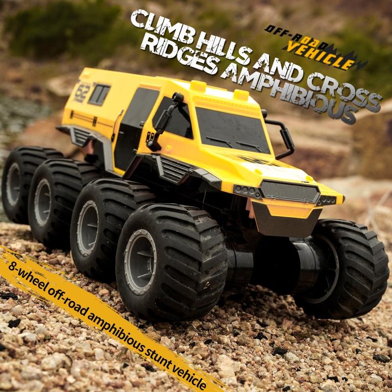 Amphibious Rc Vehicle with Eight Wheels - Yellow 7