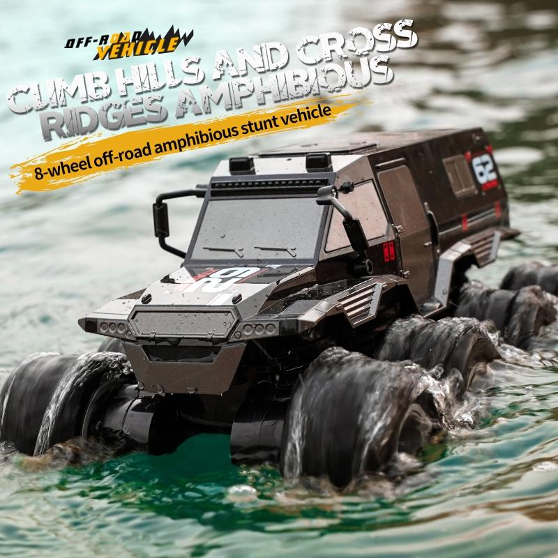 Amphibious Rc Vehicle with Eight Wheels - Yellow 8
