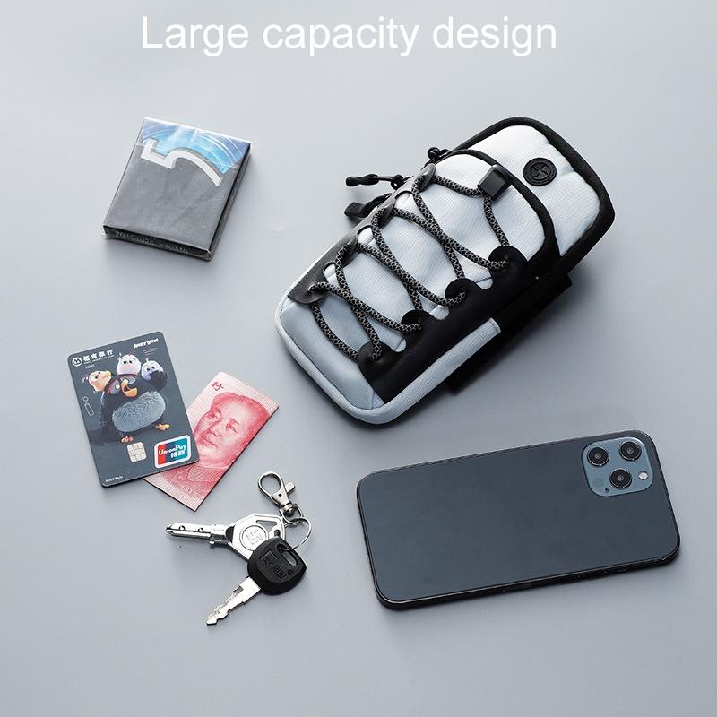 Reflective Cell Phone Arm Bag For Outdoor Fitness - Gray 10