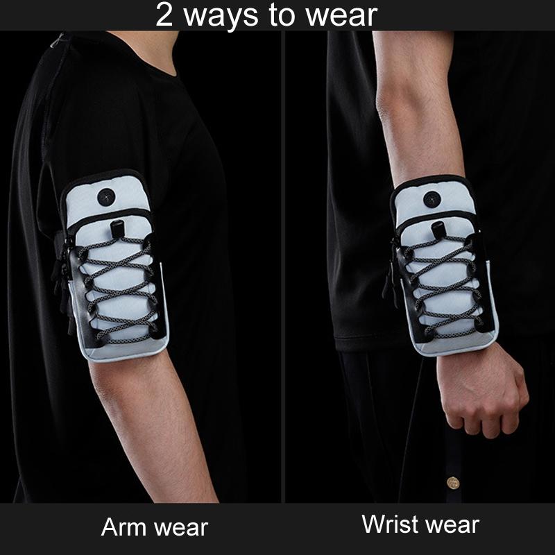 Reflective Cell Phone Arm Bag For Outdoor Fitness - Gray 11