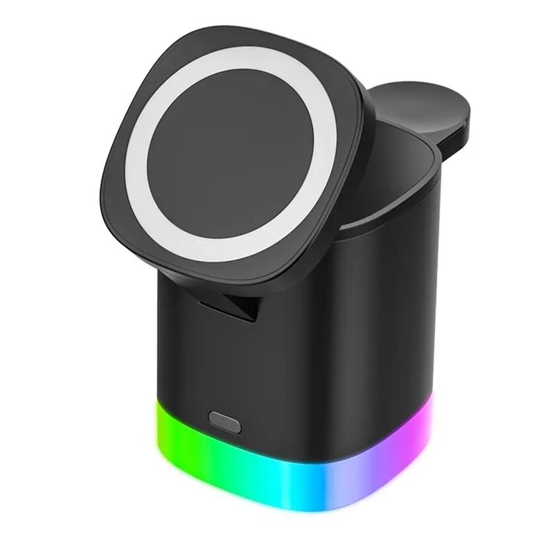 3 In 1 Magnetic Wireless Charger For Iphone Iwatch Airpods - Black 3