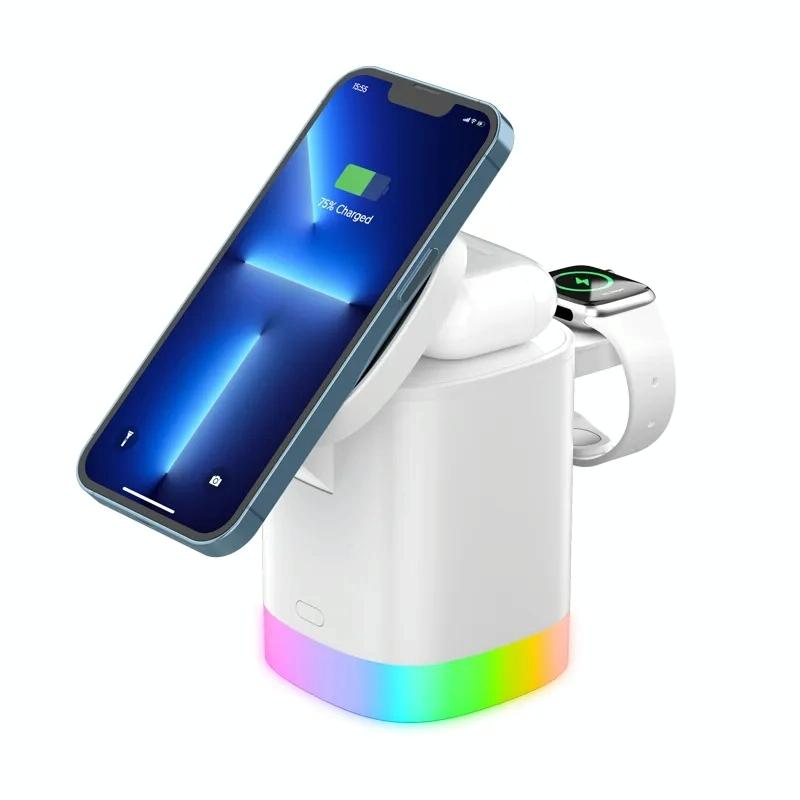 3 In 1 Magnetic Wireless Charger For Iphone Iwatch Airpods - Black 10