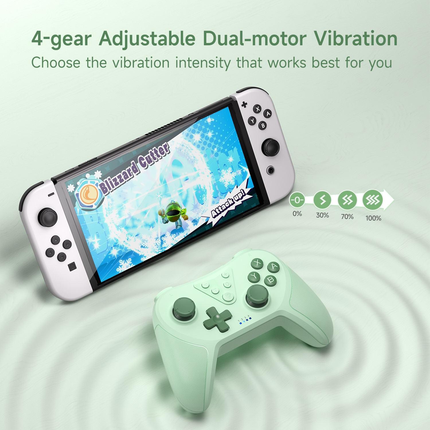 Wireless Controller for Switch & Pc - Compatible Compact - Green 5
