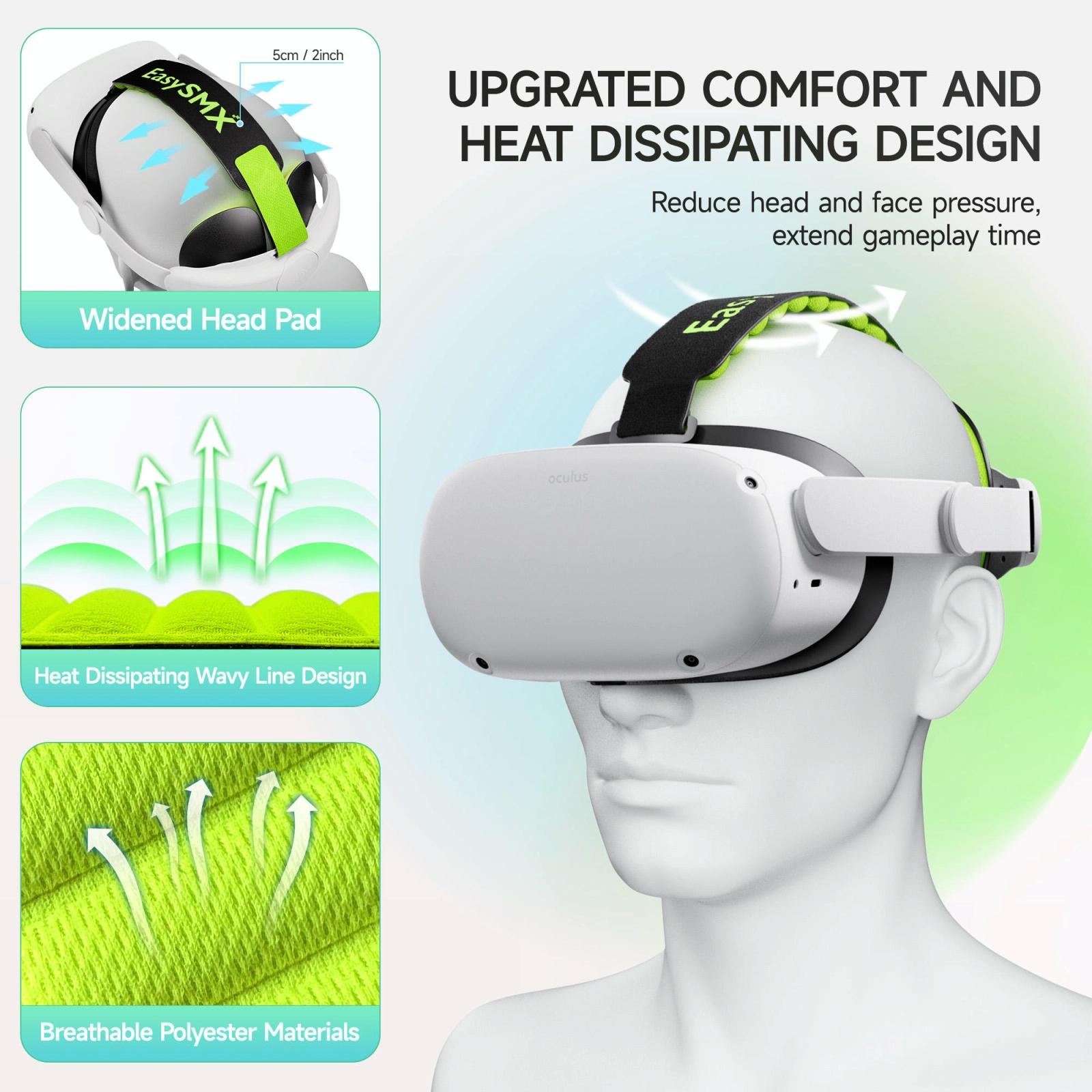 Adaptive Head Strap for Meta Quest 2 Vr with Adjustable Pads 7