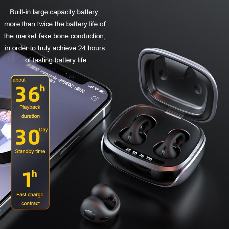 Wireless Bone Conduction Clip-on Bluetooth Headset - Noise Reduction - White 8