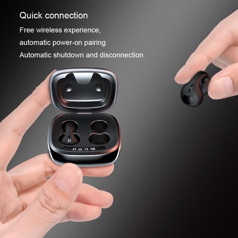 Wireless Bone Conduction Clip-on Bluetooth Headset - Noise Reduction - White 10