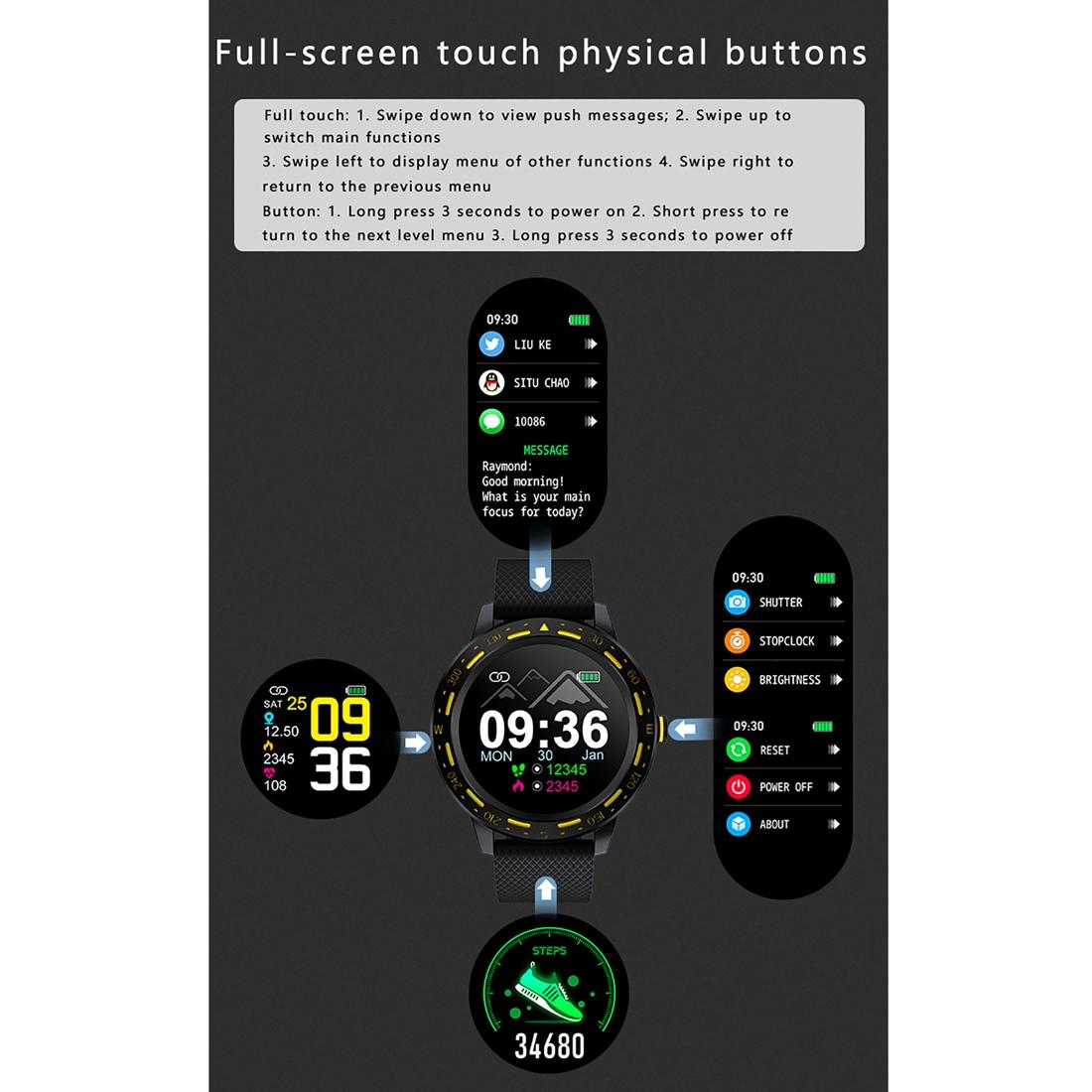 1.3 Inch Tft Screen Ip67 Waterproof Smart Watch Bracelet Support Sleep Monitor / Heart Rate Monitor / Blood Pressure Monitoring - Black Red 8