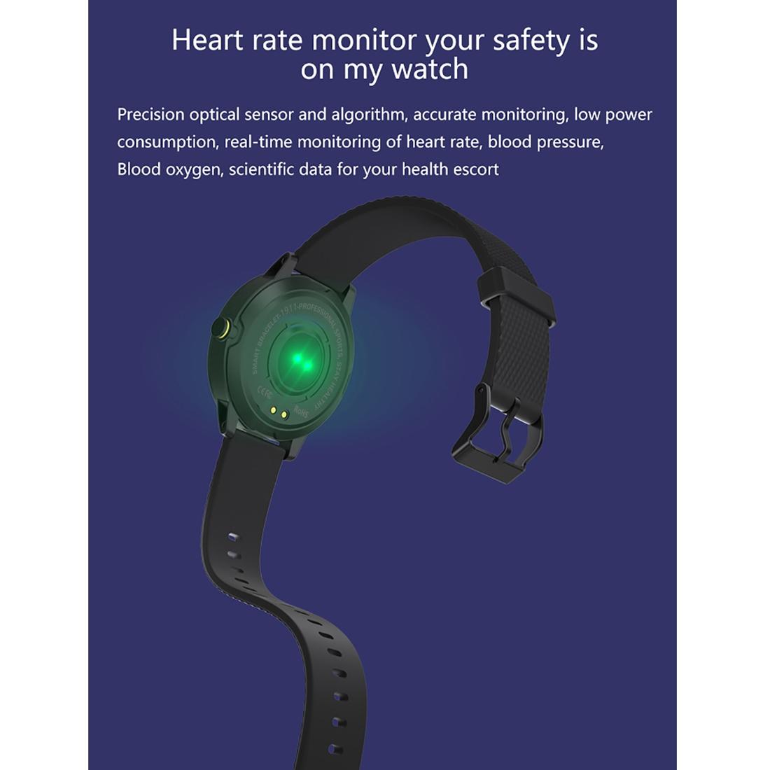 1.3 Inch Tft Screen Ip67 Waterproof Smart Watch Bracelet Support Sleep Monitor / Heart Rate Monitor / Blood Pressure Monitoring - Black Red 9