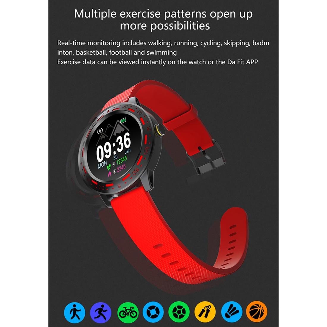 1.3 Inch Tft Screen Ip67 Waterproof Smart Watch Bracelet Support Sleep Monitor / Heart Rate Monitor / Blood Pressure Monitoring - Black Red 10