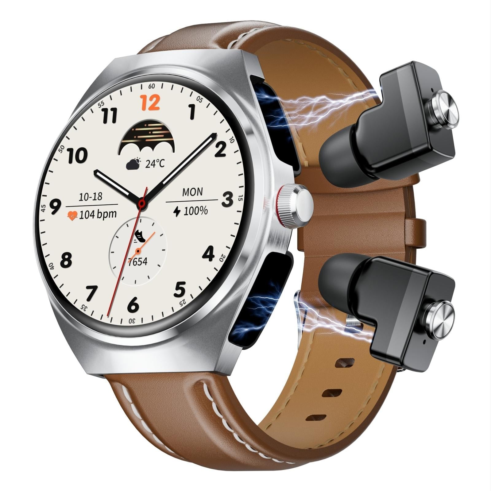 1.53 Inch Ips Screen 2 In 1 Bluetooth Earphone Smart Watch - Silver 14