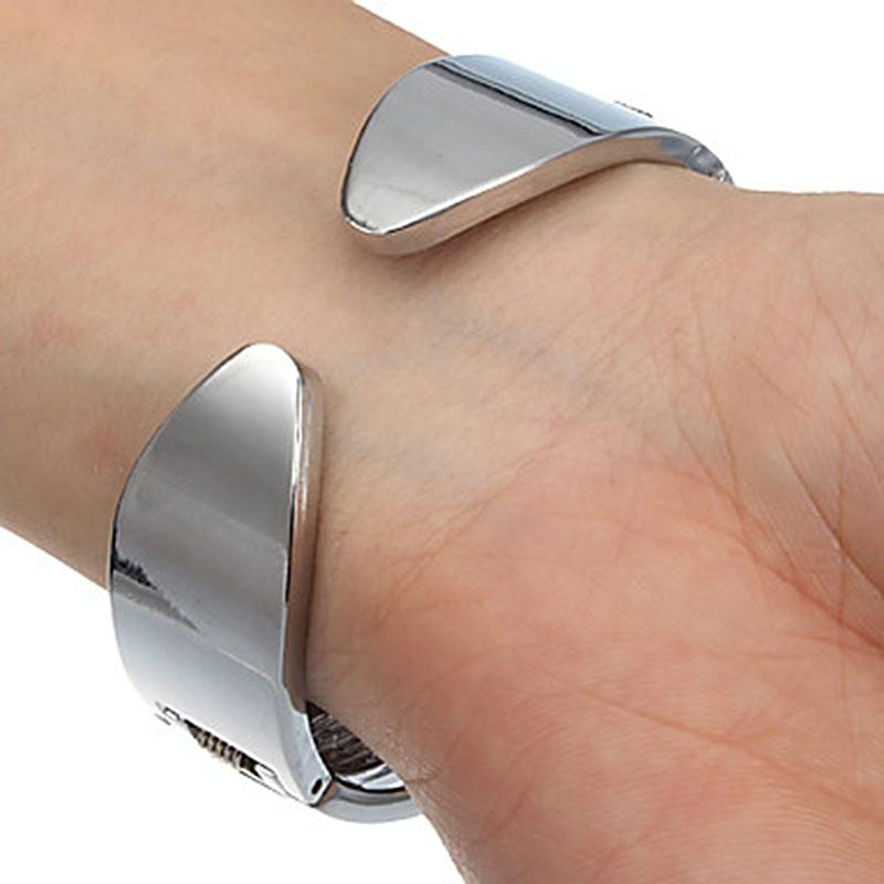Stainless Steel Diamond Bracelet Watch for Women - Hollow Mirror Surface - Blue 5
