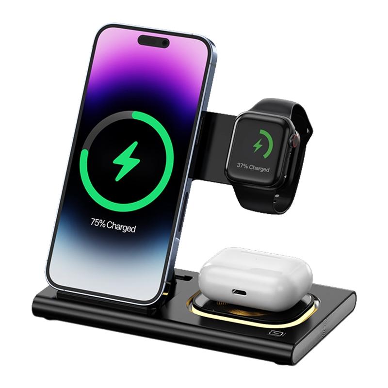 15W 3 In 1 Foldable Wireless Charger - White 12
