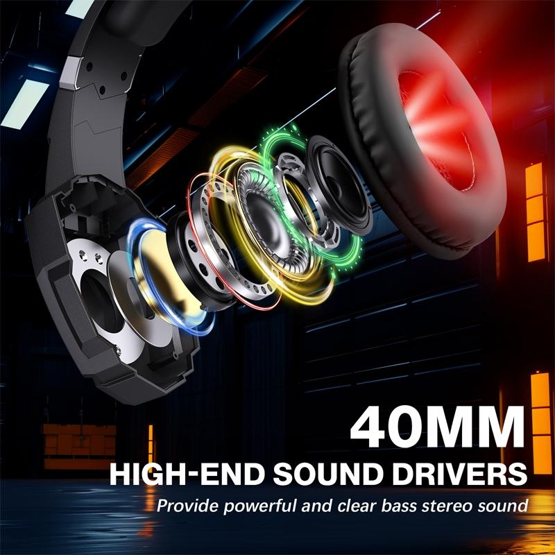Pro Gaming Headset With Mic 2.1M Cable - Black White 11
