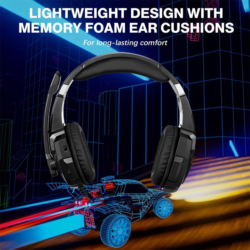Pro Gaming Headset With Mic 2.1M Cable - Black White 14