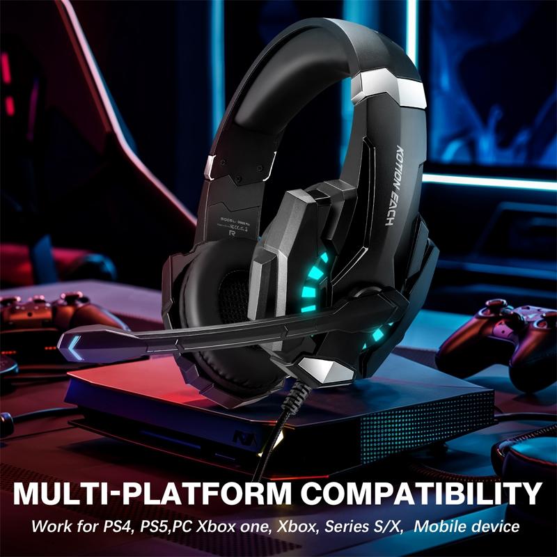 Pro Gaming Headset With Mic 2.1M Cable - Black White 15