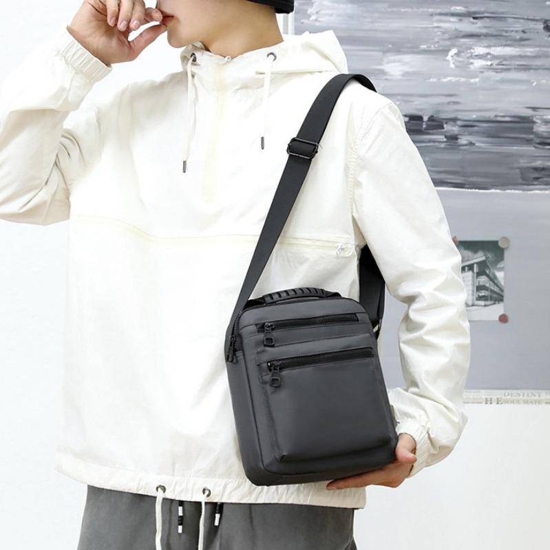 Men Oxford Cloth Crossbody Chest Bag Sporty And Versatile - Black 8