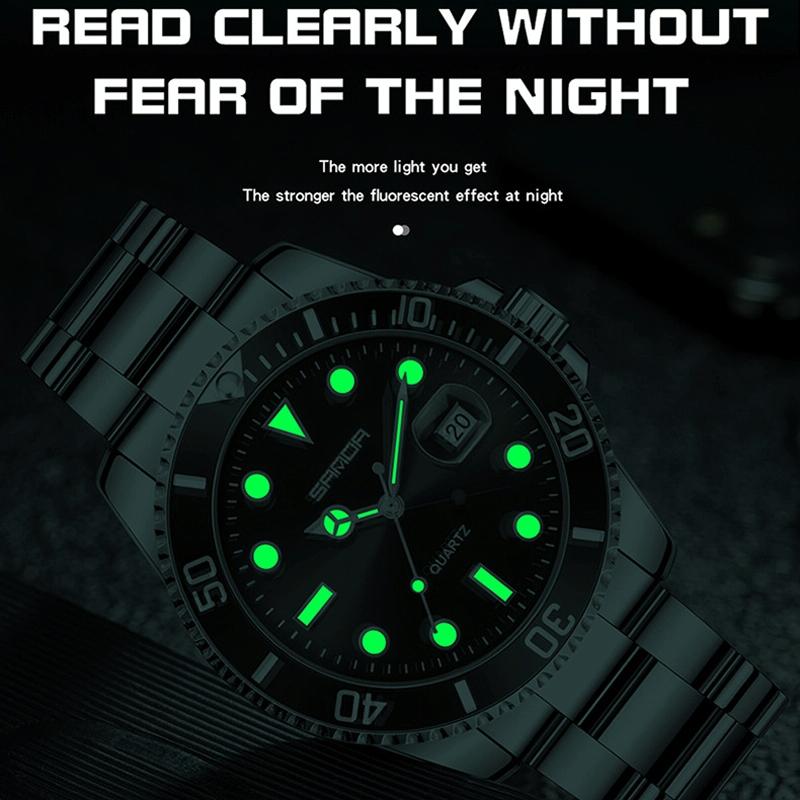 Personalized Men Quartz Wristwatch - Steel Belt - Green 4