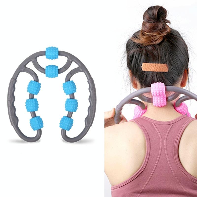 8-Round Yoga Leg Massager Ring-Shaped Roller For Training - Pink