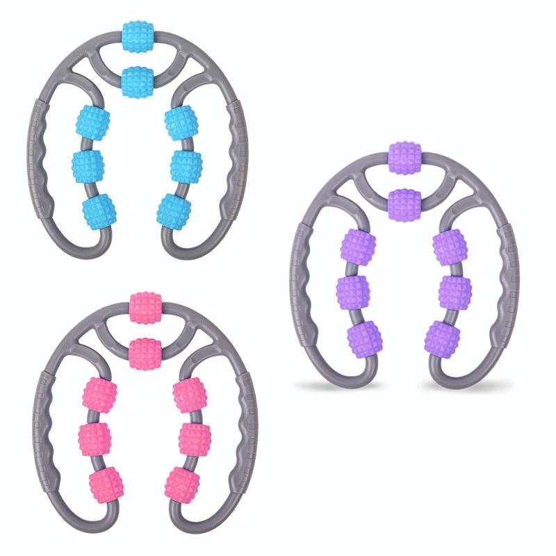 8-Round Yoga Leg Massager Ring-Shaped Roller For Training - Pink 3