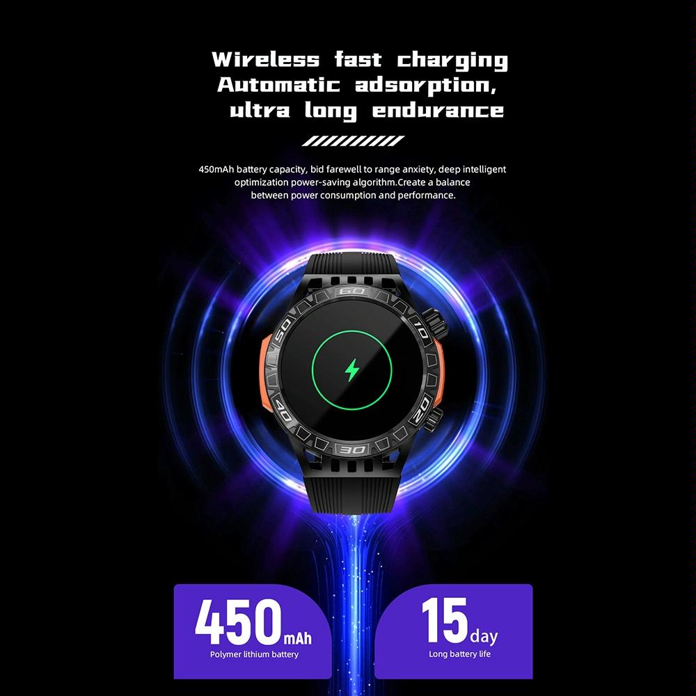 1.46 Inch Ip68 Waterproof Sos Flashlight Bluetooth Smart Watch - Brick Red 9