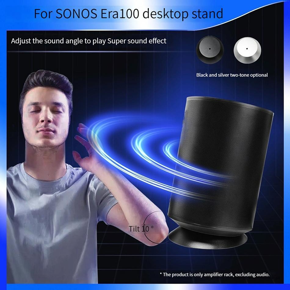 Universal Desktop Bracket for Sonos Era 100 Smart Bluetooth Speaker - Silver 6