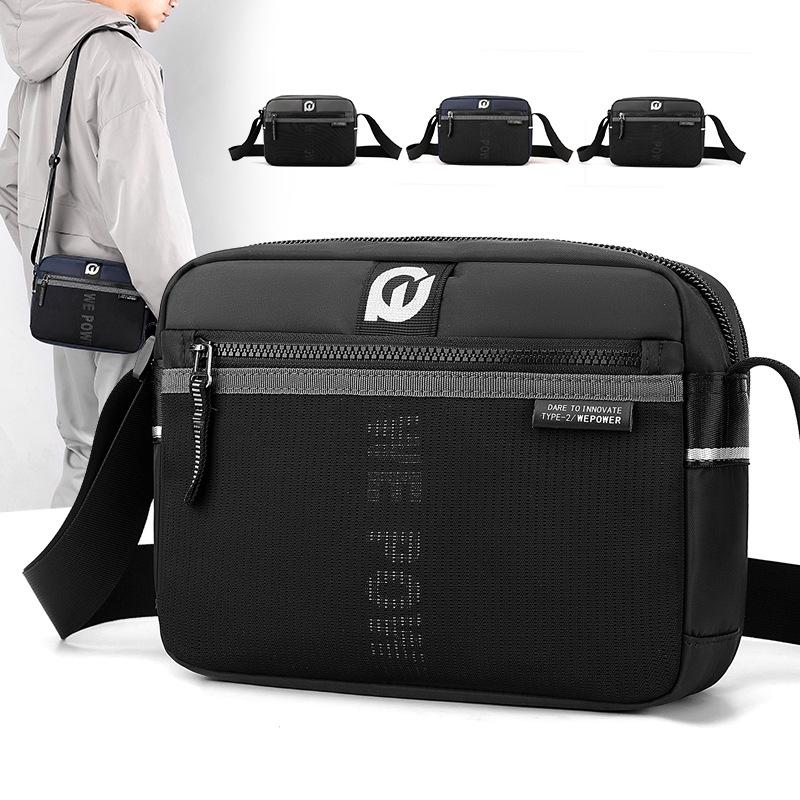 Men Nylon Crossbody Satchel For Outdoor Use - Grey 3