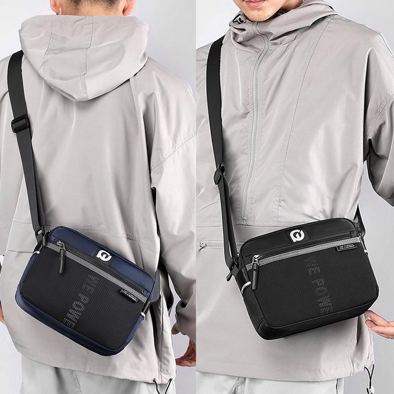 Men Nylon Crossbody Satchel For Outdoor Use - Grey 10