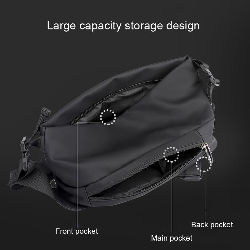 Men Casual Shoulder Bag Chest Pack For On The Go Convenience - Black 4