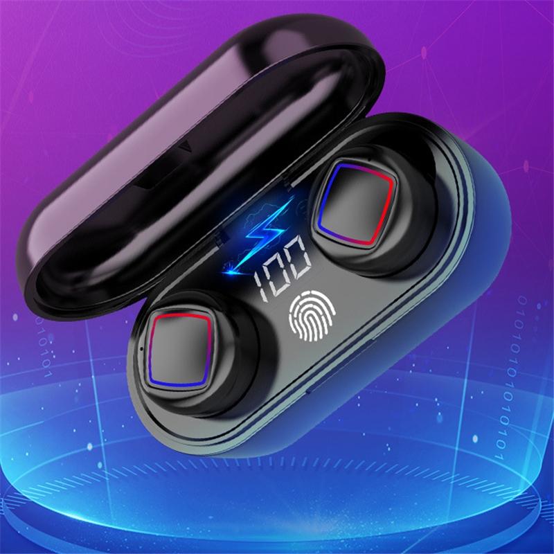Wireless Fingerprint Touch Earbuds with Led Display and Charging Case - White 7