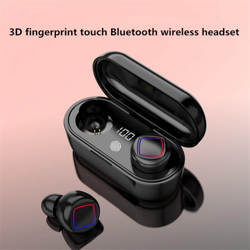 Wireless Fingerprint Touch Earbuds with Led Display and Charging Case - White 10
