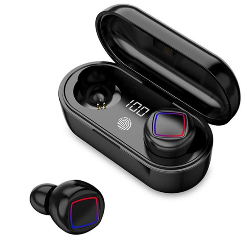 Wireless Fingerprint Touch Earbuds with Led Display and Charging Case - White 14