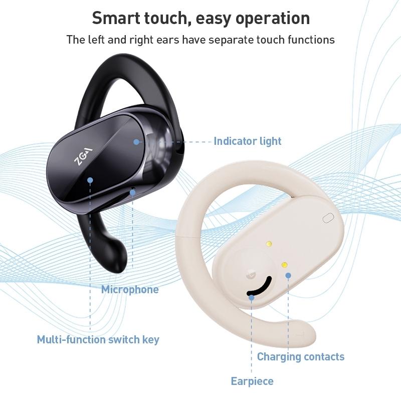 Wireless Bluetooth Earphones with Led Display - Zga Gs08 - White 8