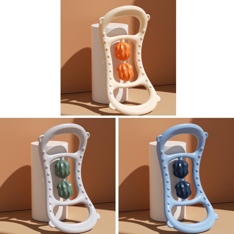 Stretching Yoga Ring With Raised Point Roller - White 4