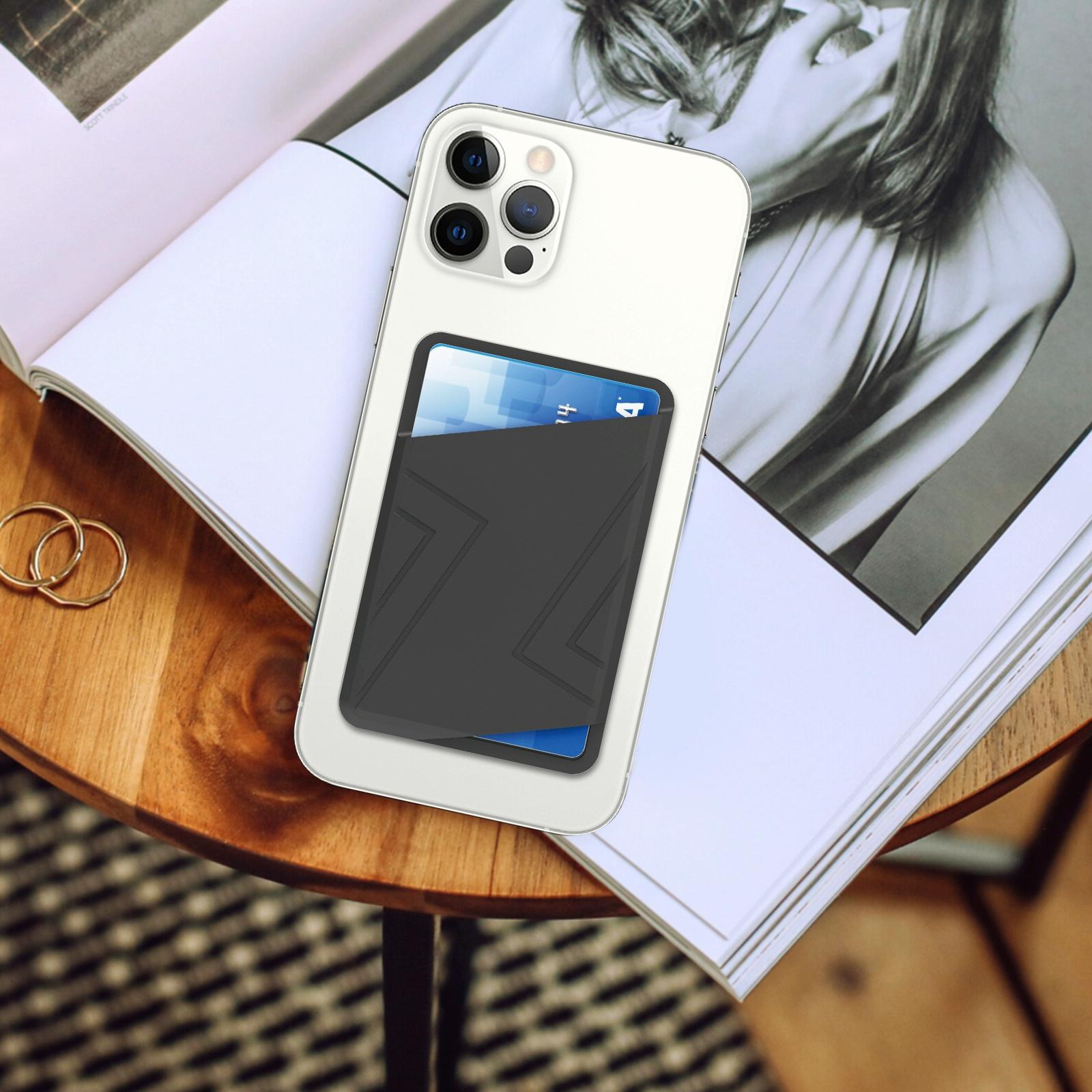 Silicone Adhesive Card Case Black - Black 6