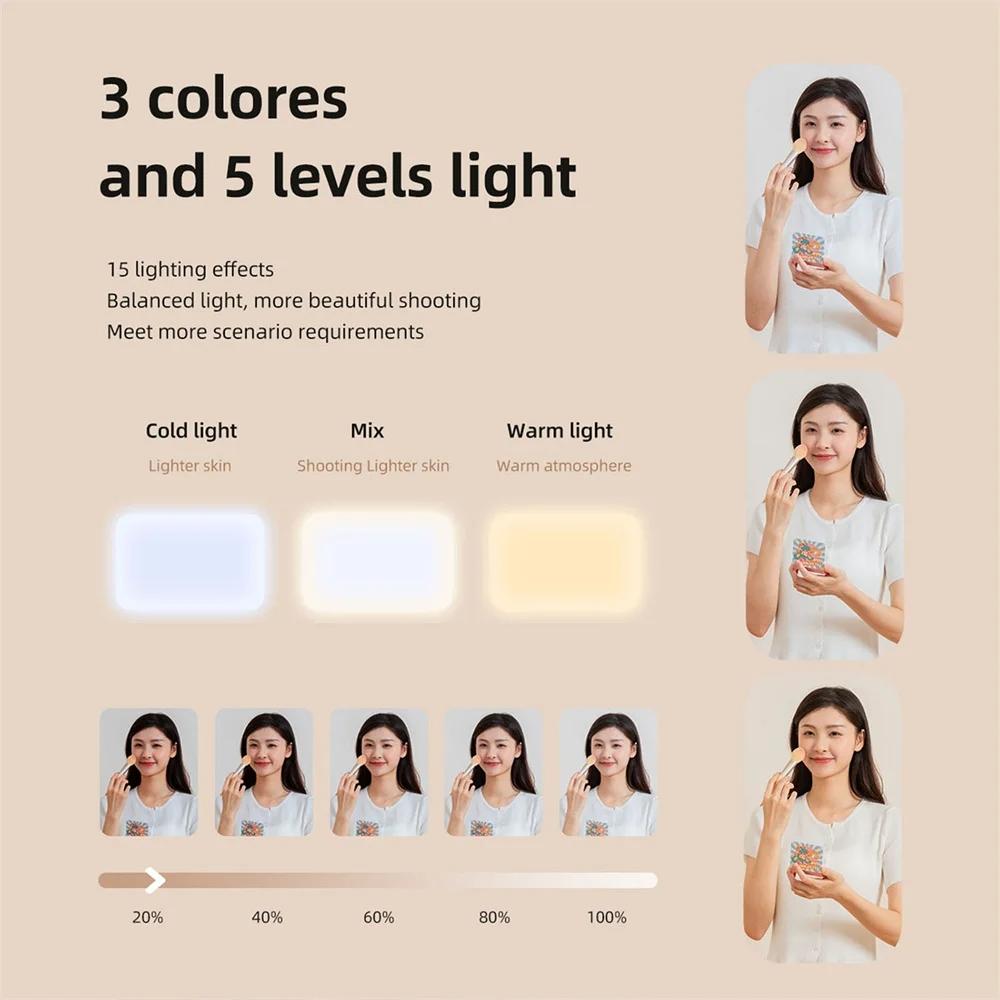 Rechargeable Clip-on Selfie Light with 66 Leds - 3 Modes for Phone Laptop Tablet - Black - Black 8