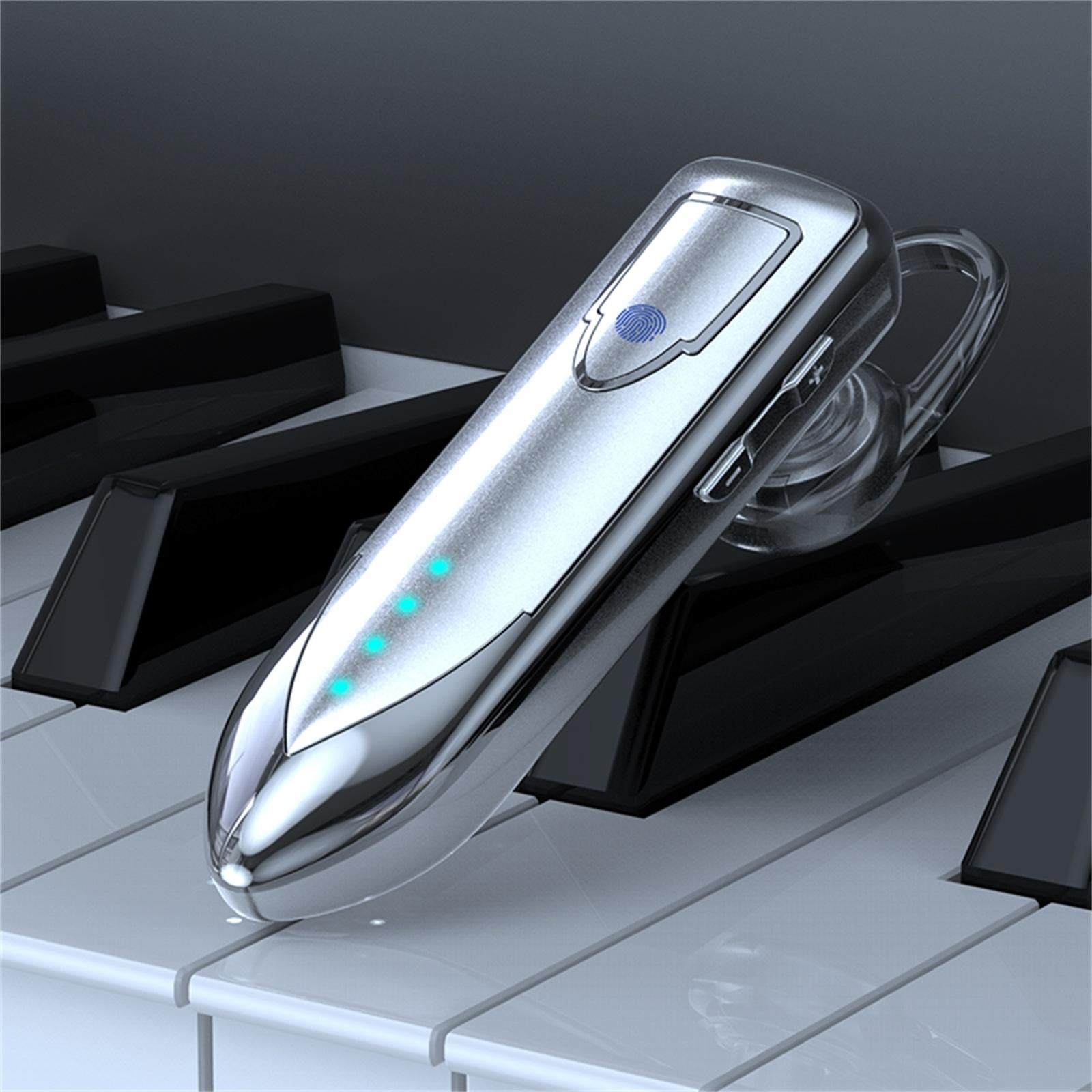 Business Style Bluetooth 5.0 Earphone with Touch Switch - Silver 3