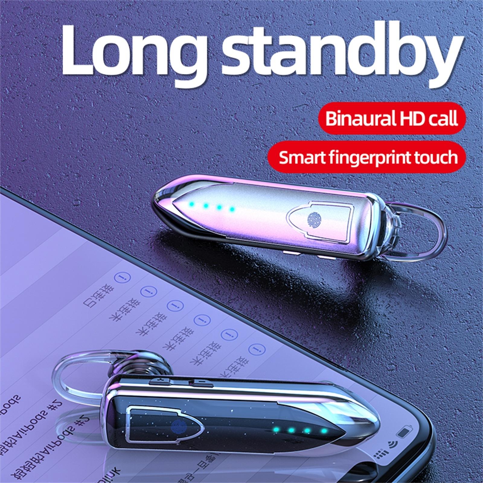 Business Style Bluetooth 5.0 Earphone with Touch Switch - Silver 4