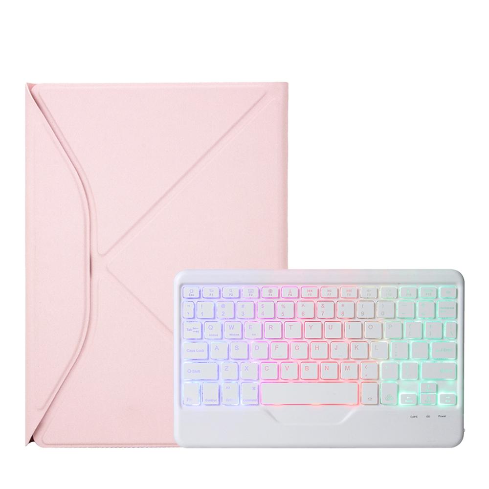 Bluetooth Keyboard Leather Case For Ipad Pro 11 - Backlit With Pen Slot - Pink 7