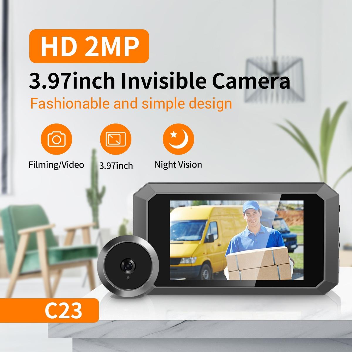 1080P Smart Digital Door Viewer With Night Vision - 3.97 Inch Wide Angle - Grey 3